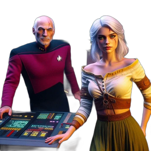concept art, fantasy art, outer space, bald transparent PNG cut-out
