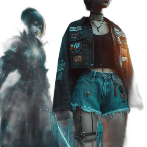 jacket, robot, sword, weapon transparent PNG cut-out