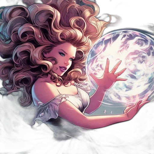 hair, fantasy art, concept art, comic book art transparent PNG cut-out