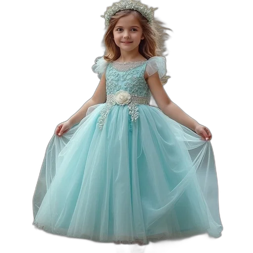 dress, crown, photorealistic, 3d render transparent PNG cut-out