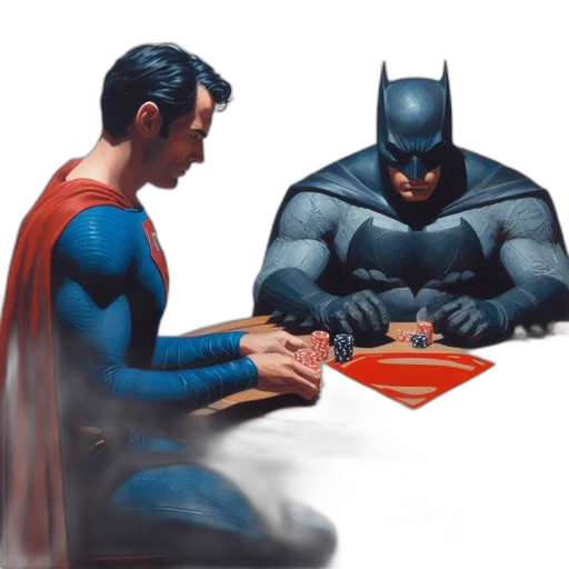 comic book art, concept art, superman, batman transparent PNG cut-out