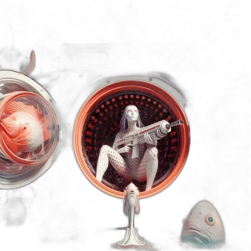 robot, concept art, 3d render, fantasy art transparent PNG cut-out