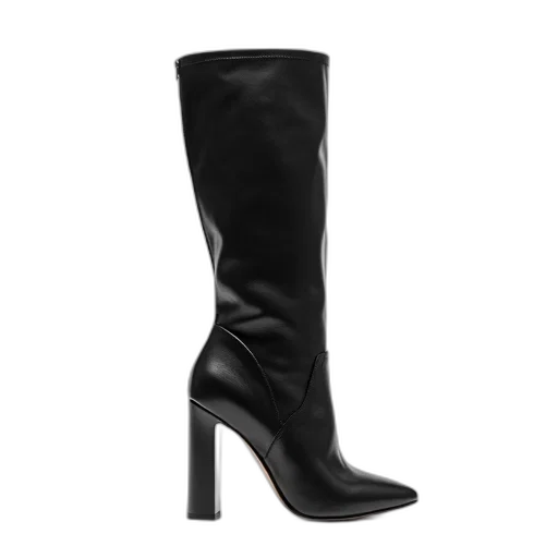 shoes, black, leather, high-heeled transparent PNG cut-out
