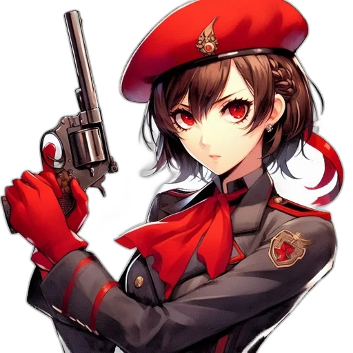 weapon, staff, jacket, hat transparent PNG cut-out