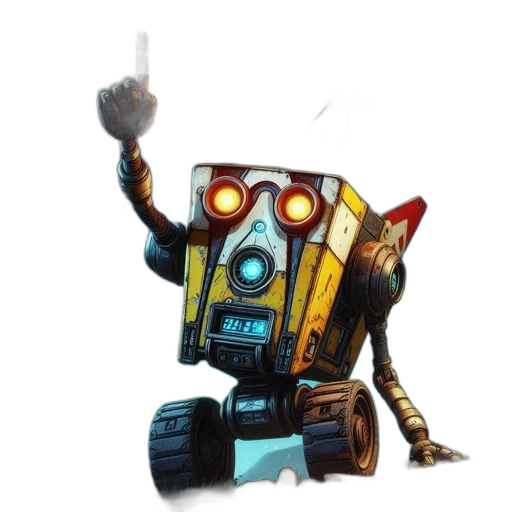 robot, weapon, staff, creature transparent PNG cut-out