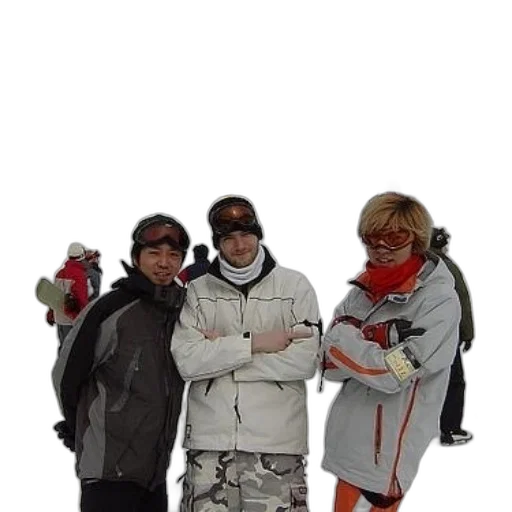 staff, snow, three, people transparent PNG cut-out