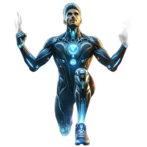 robot, concept art, 3d render, cyberpunk transparent PNG cut-out