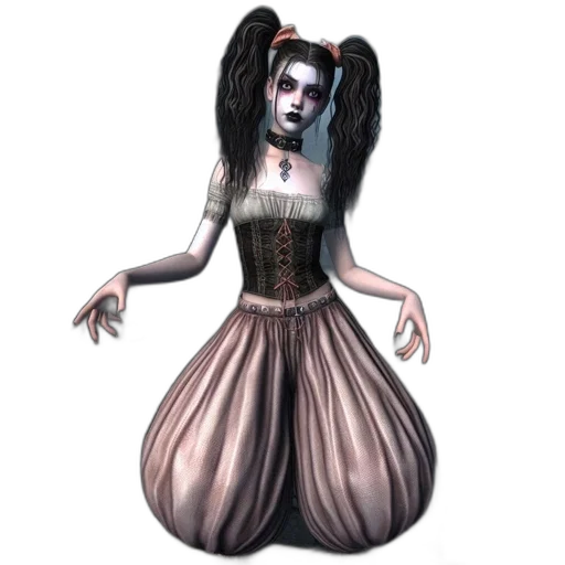 dress, creature, staff, mask transparent PNG cut-out