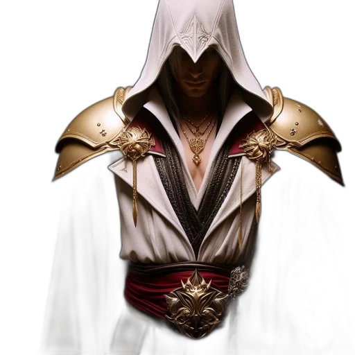 mask, jacket, sword, staff transparent PNG cut-out