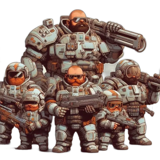 robot, weapon, concept art, 3d render transparent PNG cut-out