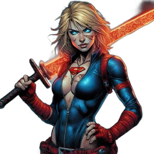 comic book art, concept art, woman, wielding transparent PNG cut-out