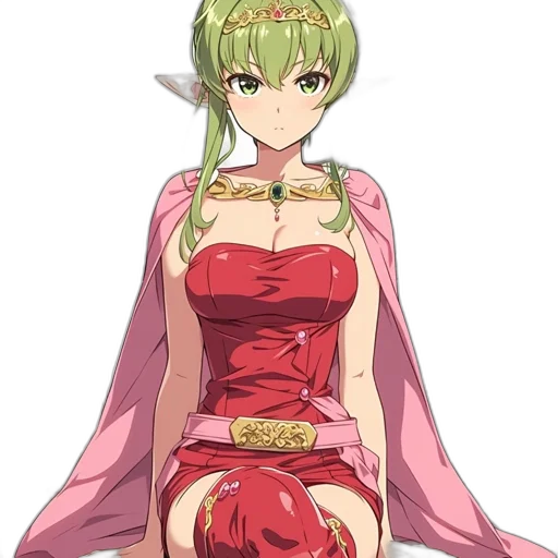 dress, crown, dragon, staff transparent PNG cut-out