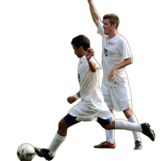 two, soccer, players, white transparent PNG cut-out