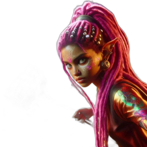 hair, jewelry, creature, concept art transparent PNG cut-out