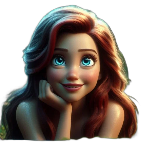 face, hair, cartoon, photorealistic transparent PNG cut-out