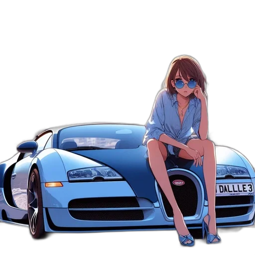 car, anime, vaporwave, concept art transparent PNG cut-out