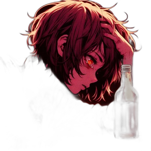 bottle, face, hair, mask transparent PNG cut-out