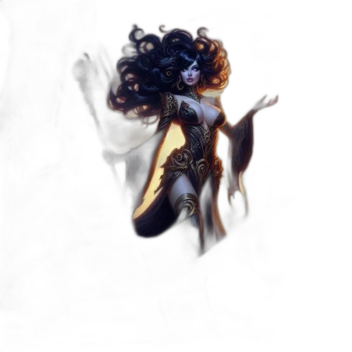 hair, dress, creature, crown transparent PNG cut-out