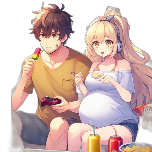 food, anime, pixel art, watercolor transparent PNG cut-out