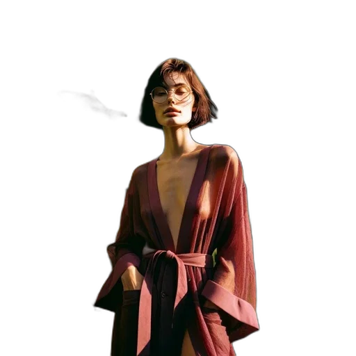 jacket, dress, umbrella, staff transparent PNG cut-out