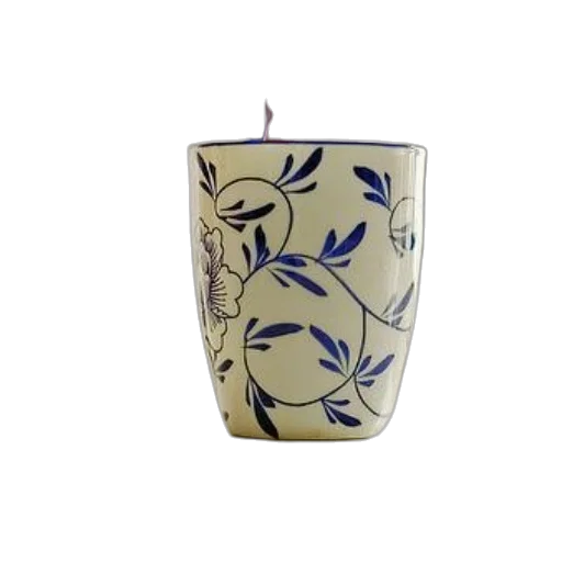 white, ceramic, cup, blue transparent PNG cut-out