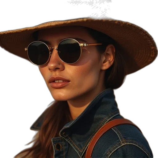 hat, jacket, face, staff transparent PNG cut-out