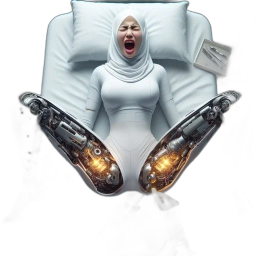 robot, face, concept art, 3d render transparent PNG cut-out