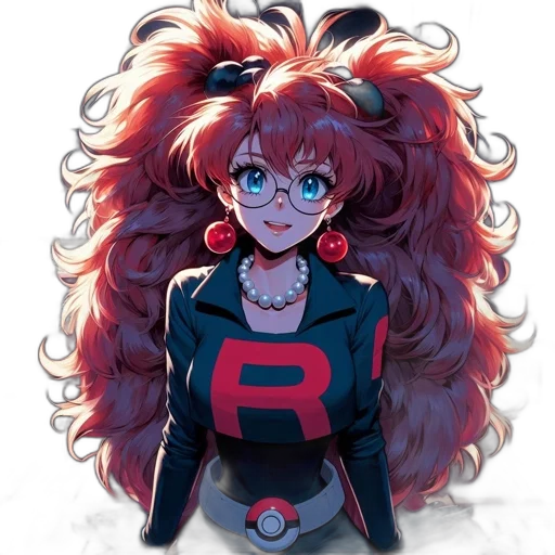 hair, jacket, staff, robot transparent PNG cut-out
