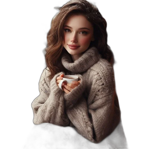 dress, jewelry, jacket, face transparent PNG cut-out
