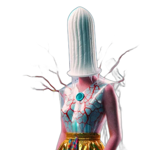 dress, mask, crown, hair transparent PNG cut-out