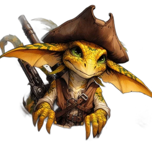 dragon, staff, creature, hat transparent PNG cut-out