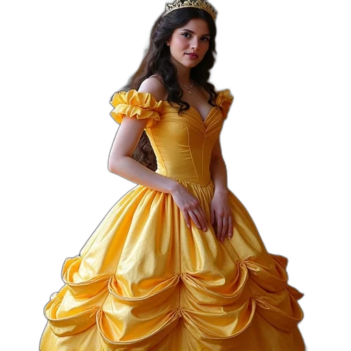 dress, crown, photorealistic, 3d render transparent PNG cut-out