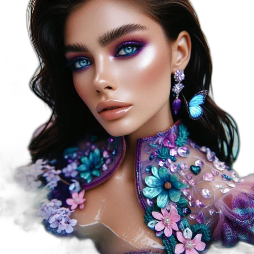 jewelry, face, fantasy art, photorealistic transparent PNG cut-out
