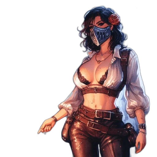 mask, concept art, comic book art, cyberpunk transparent PNG cut-out