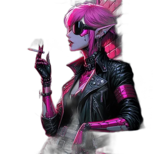 jacket, mask, robot, cyberpunk transparent PNG cut-out