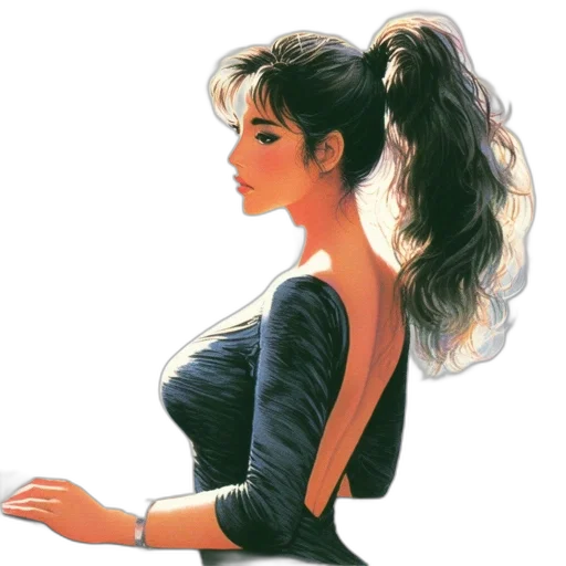 dress, jewelry, hair, face transparent PNG cut-out