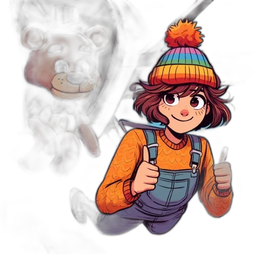 creature, face, jacket, hat transparent PNG cut-out