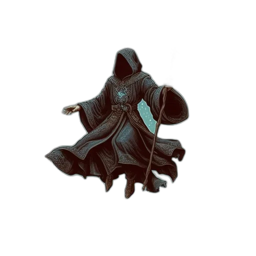 jacket, mask, staff, jewelry transparent PNG cut-out