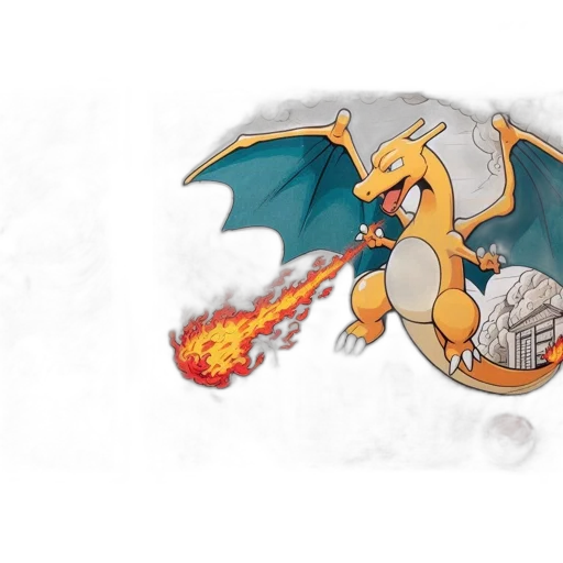 dragon, concept art, fantasy art, pixel art transparent PNG cut-out