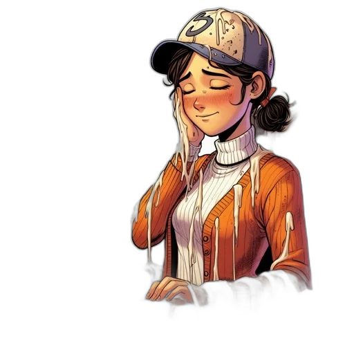 hat, jacket, staff, face transparent PNG cut-out