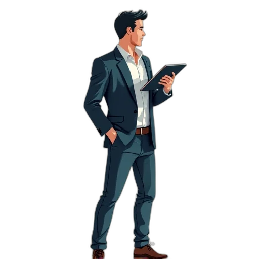 jacket, staff, concept art, 3d render transparent PNG cut-out