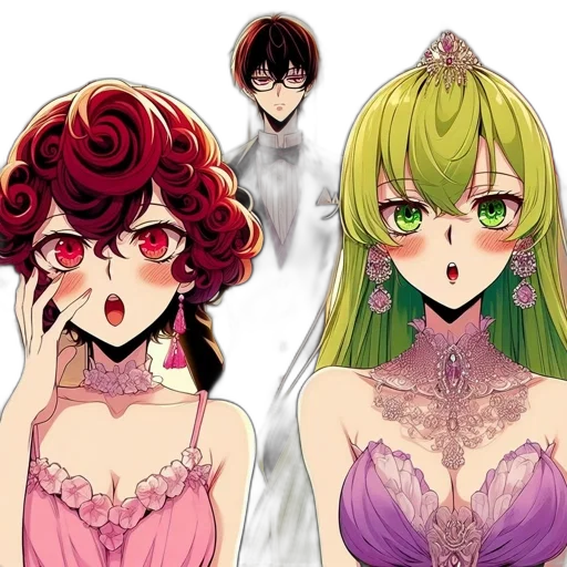 crown, dress, anime, concept art transparent PNG cut-out