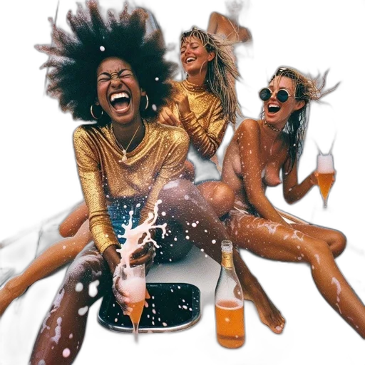 hair, golden, earth tones, four transparent PNG cut-out