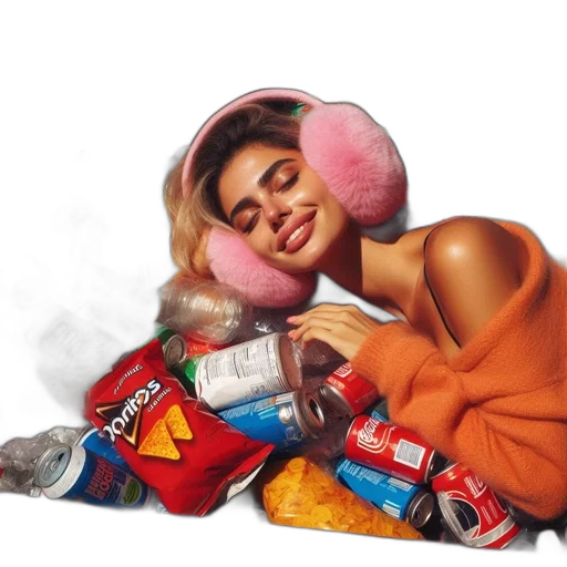 food, hat, jacket, face transparent PNG cut-out