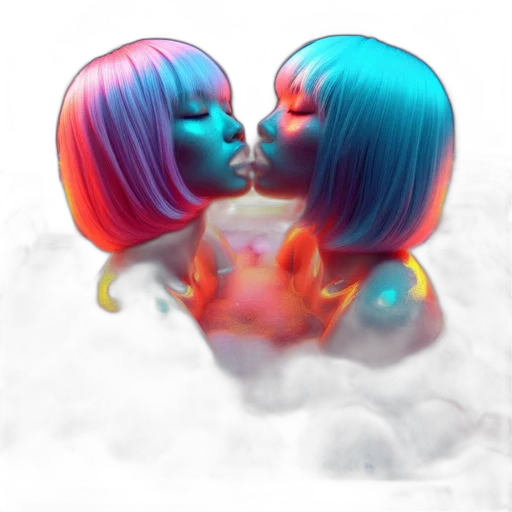 mask, vaporwave, concept art, 3d render transparent PNG cut-out