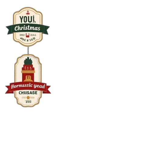 set, retro, styled, christmas transparent PNG cut-out