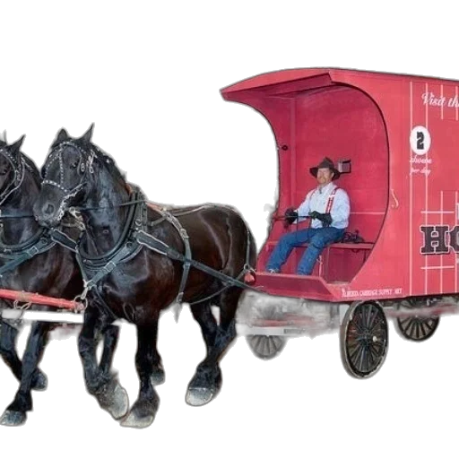 concept art, photorealistic, 3d render, horse-drawn transparent PNG cut-out