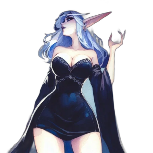 dress, staff, dragon, fantasy art transparent PNG cut-out
