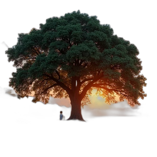 tree, umbrella, crown, photorealistic transparent PNG cut-out