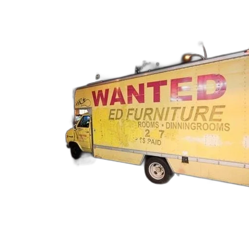 furniture, yellow, truck, word transparent PNG cut-out